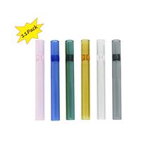 OriAnNa 11Packs Glass Holder Tube Multi Color Tube Accessories with 2 Clean Brushes Mini Portable Pipe