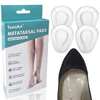 Temiart Gel Foot Pads - 4 PC - Metatarsal Pads Ball of Foot Cushions - Soft Gel Ball of Foot Pads - Mortons Neuroma Callus Metatarsal Foot Pain Relief Bunion Forefoot