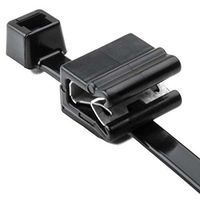 HellermannTyton 156-00589 Cable Tie and Edge Clip, 50lb, 8.0" Long, EC5A, Panel Thickness .04"-.12", PA66UV, Black, 100/bag