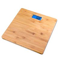 High Precision Weighing Bathroom Scales, Automatic Switch Technology 170kg /374 Lb Backlight Display/Bamboo Material