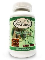Soy Lecithin 1200mg 200 Softgels [5 Bottles] by Total Natural, Brain and Heart Health, Regulate Cholesterol Levels, Liver and Kidney Supplement Support