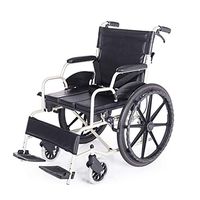 Xue Yang Shop Toilet Chair Lightweight Transport Wheelchair,with PU Cushion Transport Chair Portable Commodes Walker Chair,Backrest Foldable, 22" Large Wheel for Elder Disabled Pregnant