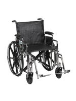 Drive Medical Sentra Extra Heavy Duty Wheelchair with Various Arm Styles and Front Rigging Options, Black Upholstery and Chrome Frame, Bariatric, 20 Inch
