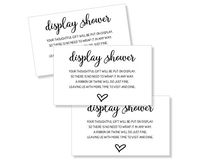 50 Display Shower Insert Cards, Display Shower Card, Display Shower Tags, Display Shower Invitation, Bridal Shower Insert, Baby Shower Display Cards (50-Cards)