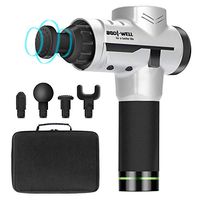 Massage Gun, Upgraded Handheld Vibration Deep Tissue Muscle Massager Device, Powerful Cordless Percussion Full Body Muscle Massager with 6 Adjustable Speed, 4 Heads & Portable Bag