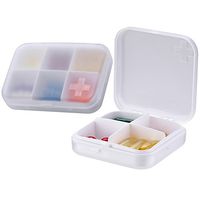 ZDQZC Pill Organizer - Portable Pill Box Small Pill Container for Purse or Pocket, Excellent Pill Storage Case (White, 4+6 Compartment)