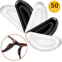 50 Pairs Eyeglass Nose Pads Soft Silicone Nose Pads Anti-Slip Adhesive Nose Pads for Sunglasses (Clear and Black)