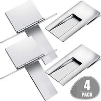 Stainless Steel Foldable Cigar Holder Cigarette Display Shelf Cigar Stand Rack for Cigarette Supplies, Silver (4 Pieces)
