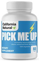 Pick Me Up All Natural Energy Supplement - California Natural - B12, Ginseng, Guarana, Bee Pollen - Mental Focus & Clarity - No Crash - Vitality Herbal Energy Supplement - 60 Tablets - Adrenal Support