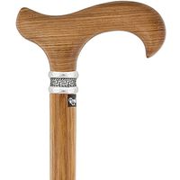 Genuine Zebrano Derby Walking Cane with Zebrano Shaft and Pewter Collar