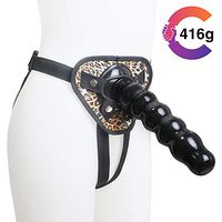 Black 9in Bead Stráp Dǒng Lésbián Toy for Women, Lesbian Toy Kindle CDYJ2