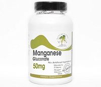 Manganese Gluconate 50mg ~ 200 Capsules - No Additives ~ Naturetition Supplements