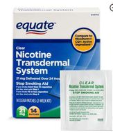 PACK OF 2 - Equate Nicotine Transdermal System Step 1 Clear Patches, 21 mg, 14 Ct
