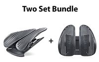 2 Set Bundle Back-Pal Lumbar Back Support, Spine Alignment, Back Pain Reliever, Posture Corrector, Height-Adjustable, Elastic System with Steel Reinforcement for Car, Home and Office Use (Black)