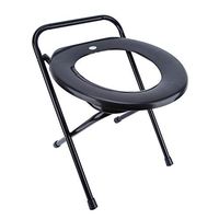 Folding Commode, Adult Folding Toilet Iron Pipe Chair Portable Toilet Chair Folding Lightweight Commode