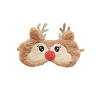 dressfan Cute3D Fluffy Animal Elk Eye Mask for Sleeping Breathable Eyeshade Soft Plush Cartoon Sleeping Mask Kids Adult