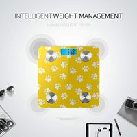 Colourful Doodle Dog Paw Animal Weight Scale for People Bluetooth Scales Weight Scale Fitbit Tracks 8 Key Compositions Analyzer Sync with Fitness Apps 400 Lbs