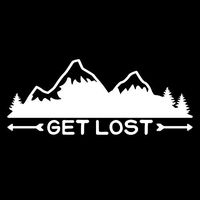 Get Lost Travel Mountains Vinyl Decal Sticker | Cars Trucks Vans SUVs Walls Cups Laptops | 5 Inch | White | KCD2689