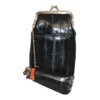 Eelskin Cigarette and Lighter Holder Case for Women (Black)