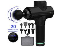Deep Tissue Massage Gun Percussion Massager Handheld Device for Back Pain Muscle Soreness for Athletes with Bag Making A Great Gift - Quiet Glide Technology - 20 Adjustable Speeds 8 Attachments