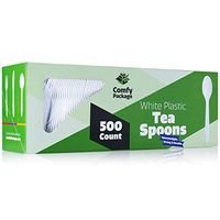 [500 Pack] Extra Heavyweight Disposable White Plastic Tea Spoons