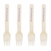 Dress My Cupcake Natural Wood Candy 100-Pack Buffet Forks DIY Kit, Our Wedding Day, Lavender