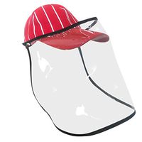 QIUUE Protective Cap Anti-Fog Protective Hat Dustproof Cover Adult Striped Cap Hat Peaked Cap Sunhat (Red)