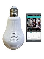 1080P WiFi Bulb Camera,Smart Fisheye LED Light 360° Panoramic for Remote Home Security System, Indoor Office Baby Room,Motion Detection Alarm