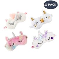 Pragovle Unicorn Sleeping Mask Cute Unicorn Blindfold for Kids and Women (4PACK-unicorn)
