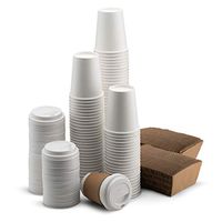 NYHI 100-Pack 10 oz White Paper Disposable Cups With Lids And Sleeves– Hot / Cold Beverage Drinking Cup for Water, Juice, Coffee or Tea – Ideal for Water Coolers, Party, or Coffee On the Go’