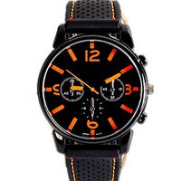 Fashion Sports Watch Men's Hot Sale Watch,Watch Men's Sports Waterproof Analog Quartz Watch, Simple Fashion Casual Black Classic Mesh Date Clock (Color : Orange)
