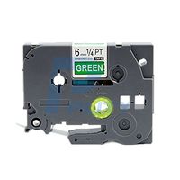 IDIK 1PK White on Green Standard Laminated Label Tape Compatible for Brother P-Touch TZe-715 TZ715 TZe715(6mm x 8m)