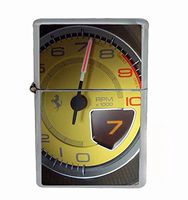 Ferrari Speedometer Flip Top Oil Lighter R1 Smoking Cigarette Silver Case Included