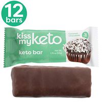 Kiss My Keto Bars - Low Carb (4g Net), Low Sugar Keto Snack Bars | Chocolate Coconut Flavor, 12 Pack | Rich in Ketogenic Fats & Protein