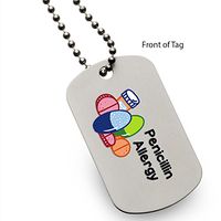 Penicillin Allergy Medical Alert ID Dog Tag