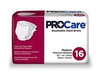 Procare - Adult Incontinent Brief ProCare - Tab Closure Medium Disposable Heavy Absorbency - 16/Bag - McK