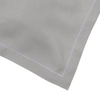 Huddleson Silver Grey Linen Napkin with Contrast White Hemstitch (Set of Six)