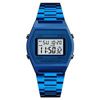 Sports Outdoor Mountaineering Electronic Watch,Digital Watch,with Alarm Date and Time Outdoor Running Swimming Black Military Large Display Luminous Sport Digital Wrist Watch (Color : Blue)