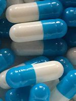 Empty Gelatin Capsules Size 2 Aqua/White (100)