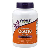 NOW Supplements, CoQ10 200 mg, Pharmaceutical Grade, All-Trans Form produced by Fermentation, 90 Lozenges