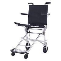 Wheelchair Medical Equipment Portable Folding Transport Travel, Ultra-Light Aluminum Frame in A Bag with Handbrakes and Height Adjustable Footrests - Weight Only 6.2KG Walker Assist Device