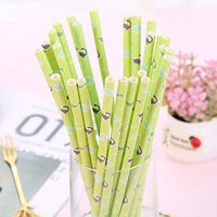 NIHAI 25pcs Dinosaur Pattern Paper Straws, Degradable Drink Straws Decorations for Bar Juices Shakes Dessert Smoothies Party Cocktail Drink Graduation Celebrations Supplies
