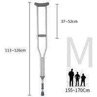 ZBYL Aluminum Alloy Underarm Crutches Ergonomic Design Lightweight Non-Slip Shock Absorption Adjustable Height for Elderly Disabled Person,M