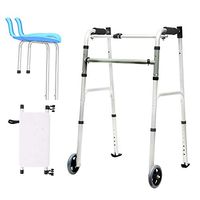 Foldable Portable Elderly Walker with Adjustable 8 Positions, armrest pad, Bath Board and 2 Wheels (Size : Ordinary Walker+Bath Board)