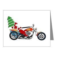 Note Cards (10 Pack) Holiday Biker Santa on his Motorcycle/Chopper
