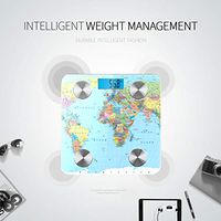 Cartoon Funny World Map Smart Digital Scale Digital Scales Body Body Fat Measurement Tracks 8 Key Compositions Analyzer Sync with Fitness Apps 400 Lbs
