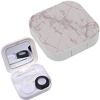 Portable Contact Lens Case Box Travel Kit Mirror + Bottle + Tweezers Container Holder [ Subtle Color Batik ]