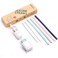 Reusable Silicone Drinking Straws - 8"&9" Straight and Curved Bend Straws BPA Free & Safe for kids, Flexible, Bendy, Collapsible | 30&20 oz Tumbler Compatible | Gift for Travel Home Office