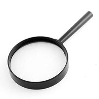 uxcell 85mm Long Grip 90mm Glass Lens Plastic Frame Magnifier 4X Black