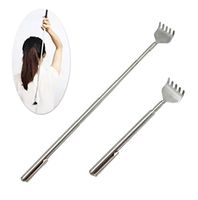 Schoolsupplies 1 pcs NEW Stainless Steel Telescopic Portable Adjustable Size Pen ClipTelescopic Back Scratcher Itch Scratch Tool
